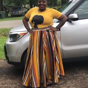 💛 Multi-Color Flare Long Skirt 💛